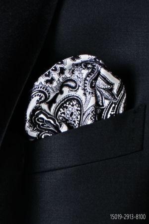 Pañuelo de pura seda diseño paisley en negro 21351bbf7b8fa251