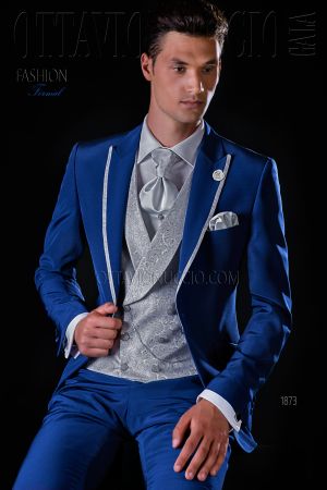 Abito sposo blu e grigio perla