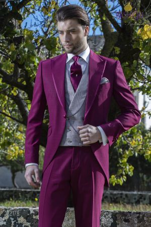 Vestito tight moderno fucsia da cerimonia uomo