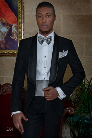 Abo da uomo grigio a spina di pesce Tweed abo da uomo su misura in stile brannico Blazer Slim F abi da sposa per uomo 3 pezzi  200000343