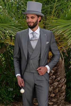Tight elegante 3 pezzi in misto lana seta grigio
