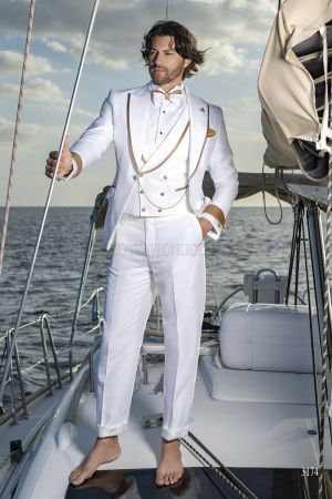 Abito Cerimonia Estivo Bianco Oro ae375a8517888863