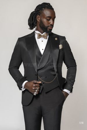 Smoking moderno uomo a lancia nero 556113976ae400c0