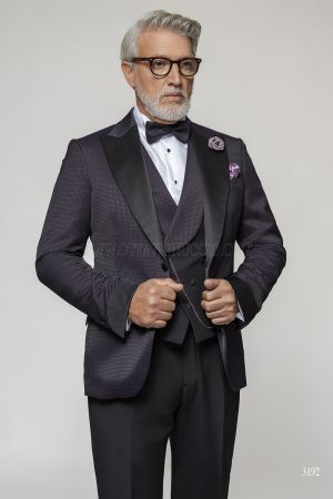 Smoking Uomo Cerimonia Prugna e Nero 037c3eb7950d0963