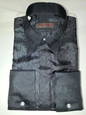Black Crushed Shirt with Ruffles 14318d4e3668ac22