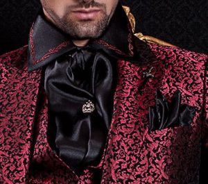 Foulard et pochette de costume en satin noir 81972e6b6bab7918