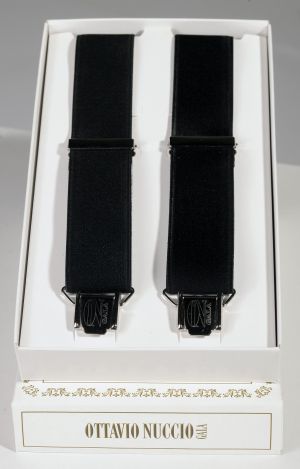 Bretelle in elastico rasato nero 22425f2f4a0c5a62