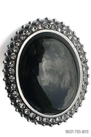 Fermanodo con Cammeo nero e strass fumè 7a69d3604bd40547