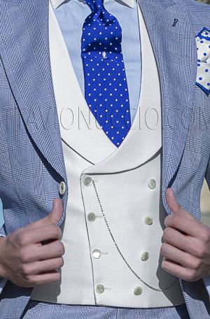 Gilet doppiopetto sciallato bianco 552a7ca75093f6f1