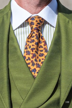 Cravatta in seta beige twill