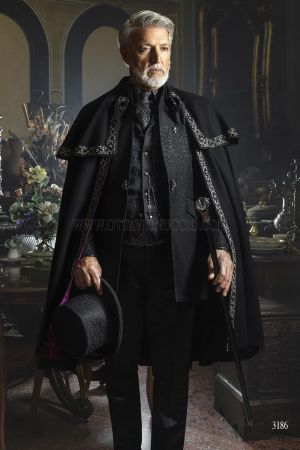 Schwarze Gotik Redingote Napoleonkragen 58edb711b8fb14df