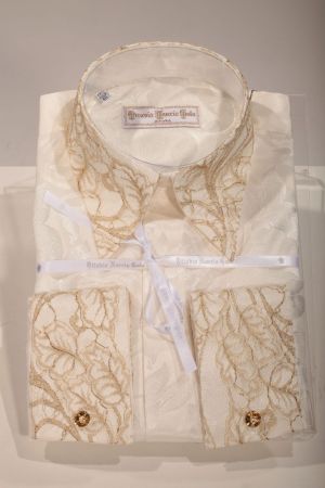 Camicia avorio con pizzo oro 77eae27ea348eebc