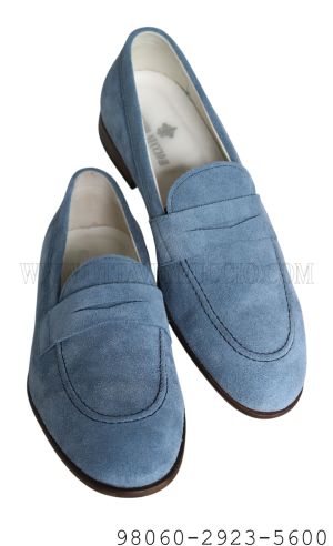 Mocassino scamosciato blu carta da zucchero