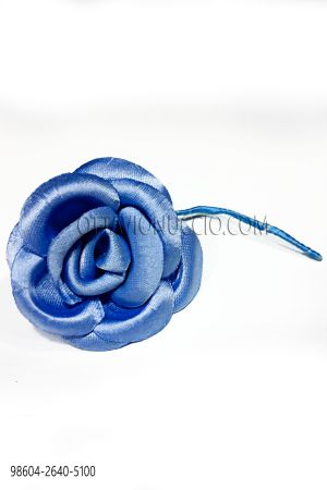 Flor en raso azúl cobalto 82df7bd6e0bf55db