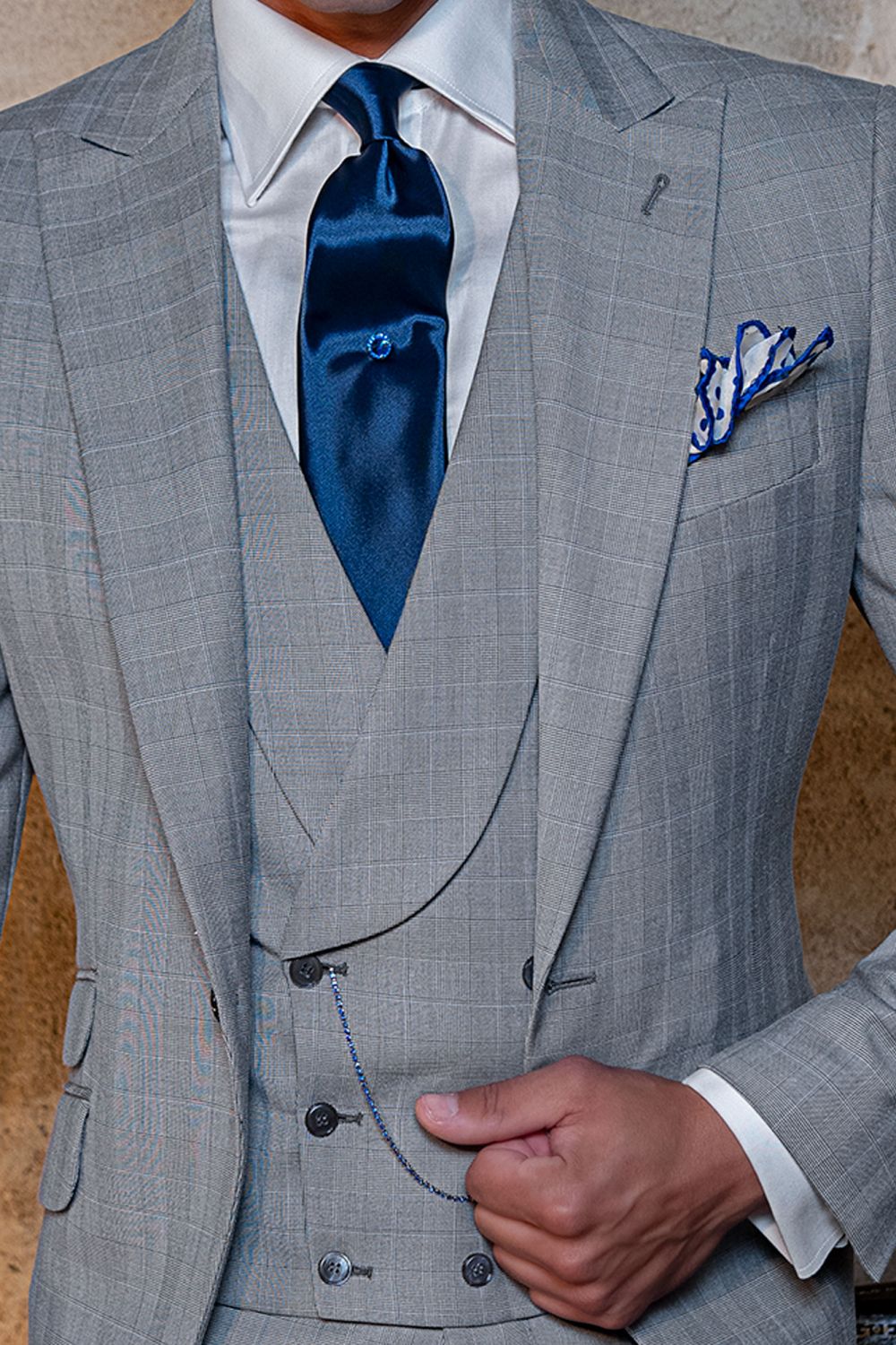 grey suit with royal blue dress Galaxy Blue Long Dress main image 0