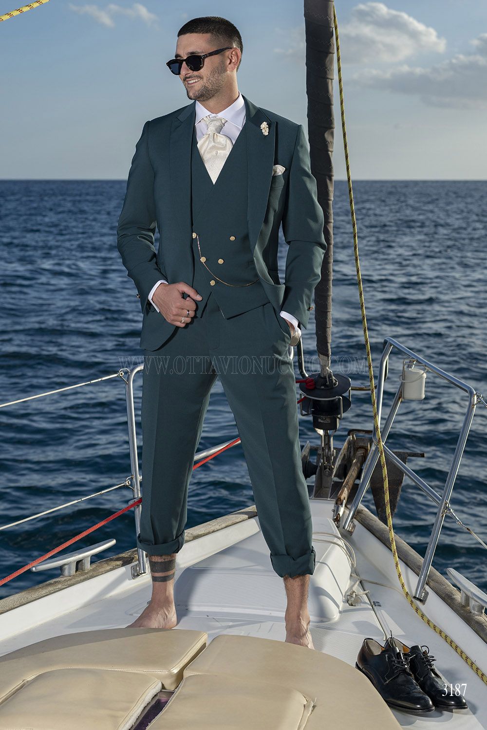 Luxury Petrol Green Wedding Suit - Ottavio Nuccio Gala