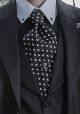 Cravattone in pure seta nero con disegno teschi df0de1e43fc27064
