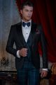 Smoking uomo rever a lancia, pantalone e gilet tartan