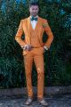 Herren Anzug aus orange Baumwolle-Piquet