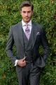 Costume classique élégant pour hommes avec gilet croisé gris