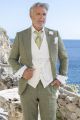 Abito Cerimonia Uomo Verde con gilet avorio bad12925b8ec4ed7