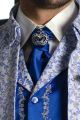 Cravattone d' annodare e fazzoletto in raso blu china 94721c185edfe28c