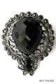 Spilla placcata argento con pietra nera 3c2284efa052ef9b