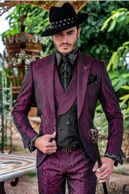 Gilet Smoking Raso Viola – Design Italiano – Taglie Uomo XS-6XL – Matrimonio - Foto 3