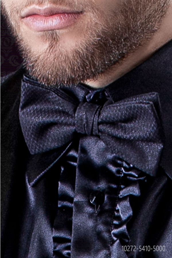 Papillon in tessuto spigato blu