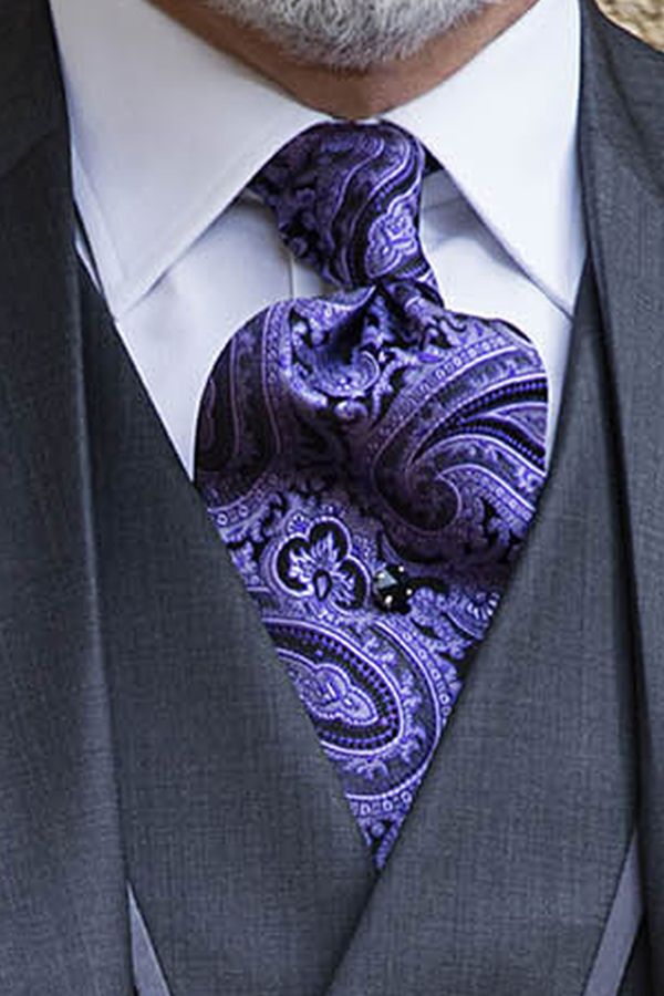 Jacquard Silk Cravat and Handkerchief Set