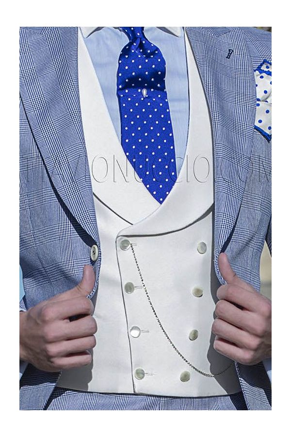 Gilet doppiopetto sciallato bianco