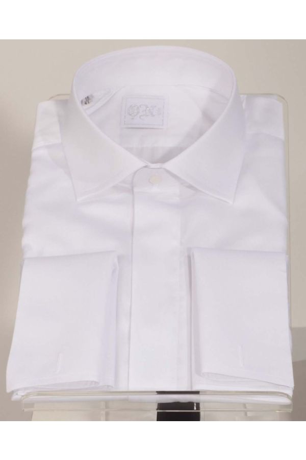Hemd, weiß, aus Baumwolle-Poly gemischt