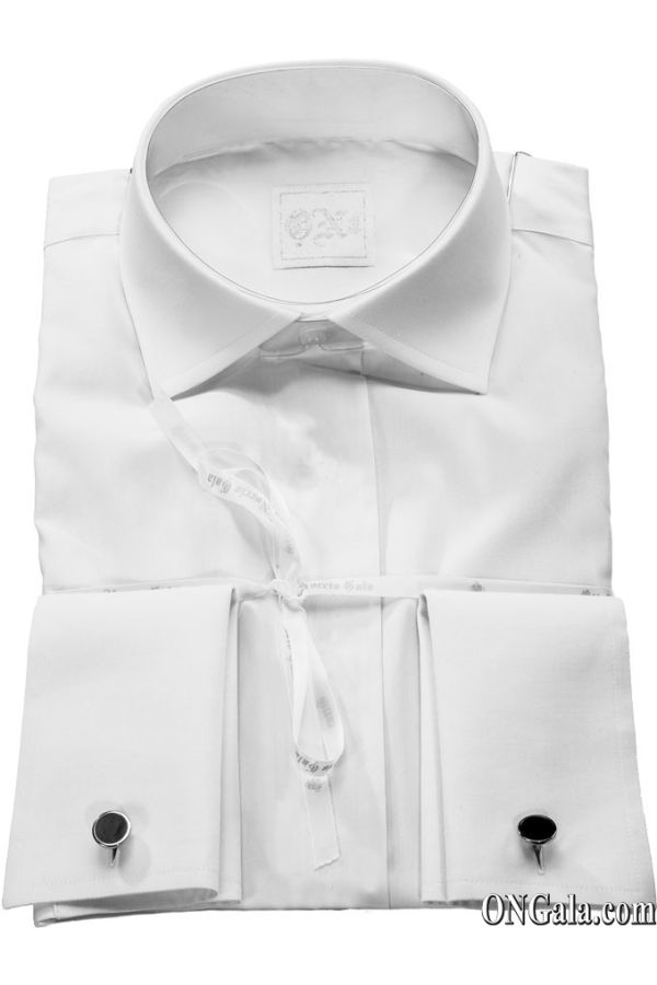 Weißes Hemd aus satinierte Baumwolle