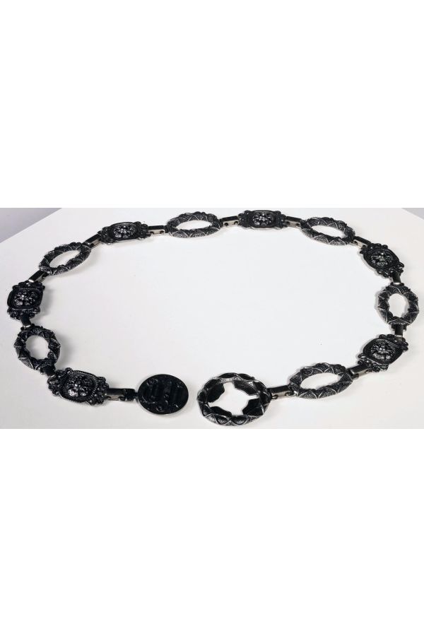 Cintura metallica con finitura canna di fucile