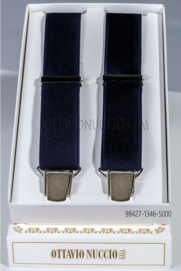 Bretelle blu in elastico rasato