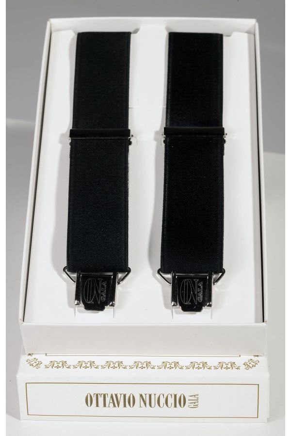 Bretelle in elastico rasato nero