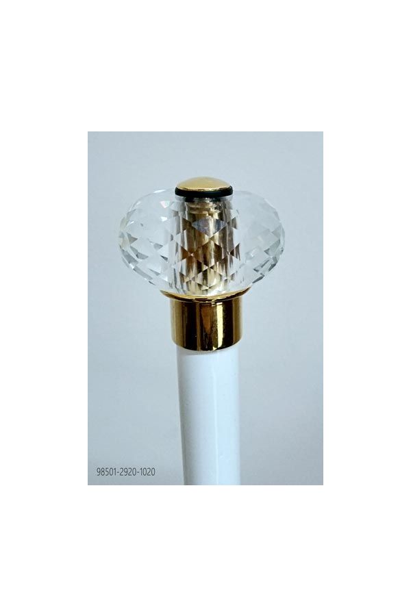 White stick with crystal sphere knob