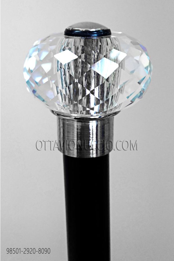 Bastone nero con pomolo sfera crystal