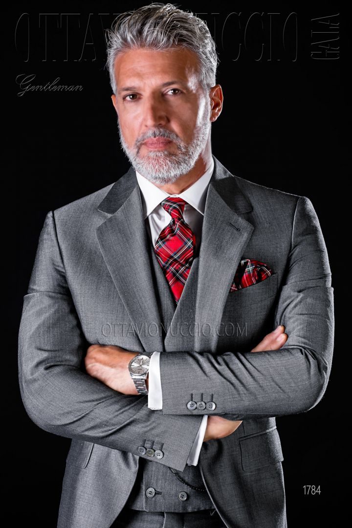 Gray notch lapel Italian luxury formal suit - Ottavio Nuccio Gala