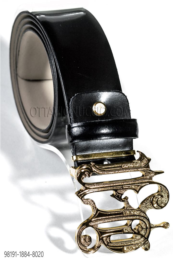 Leather Ottavio Gala Belt Nuccio Black -