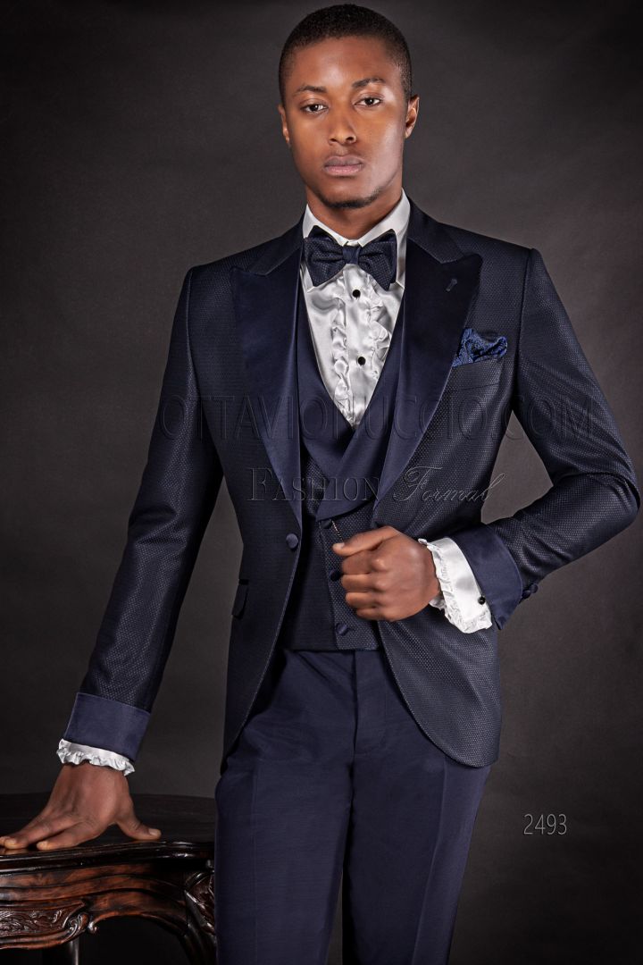 High fashion luxury blue navy wedding suit for men - Ottavio Nuccio Gala