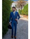 Electric blue cool wool Italian tailored fit wedding morning suit - Ottavio  Nuccio Gala